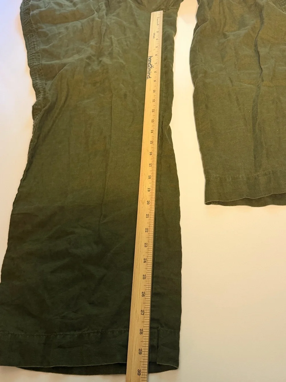 Quince | Linen Wide Leg Olive Green Pants Drawstring Chinos XL
